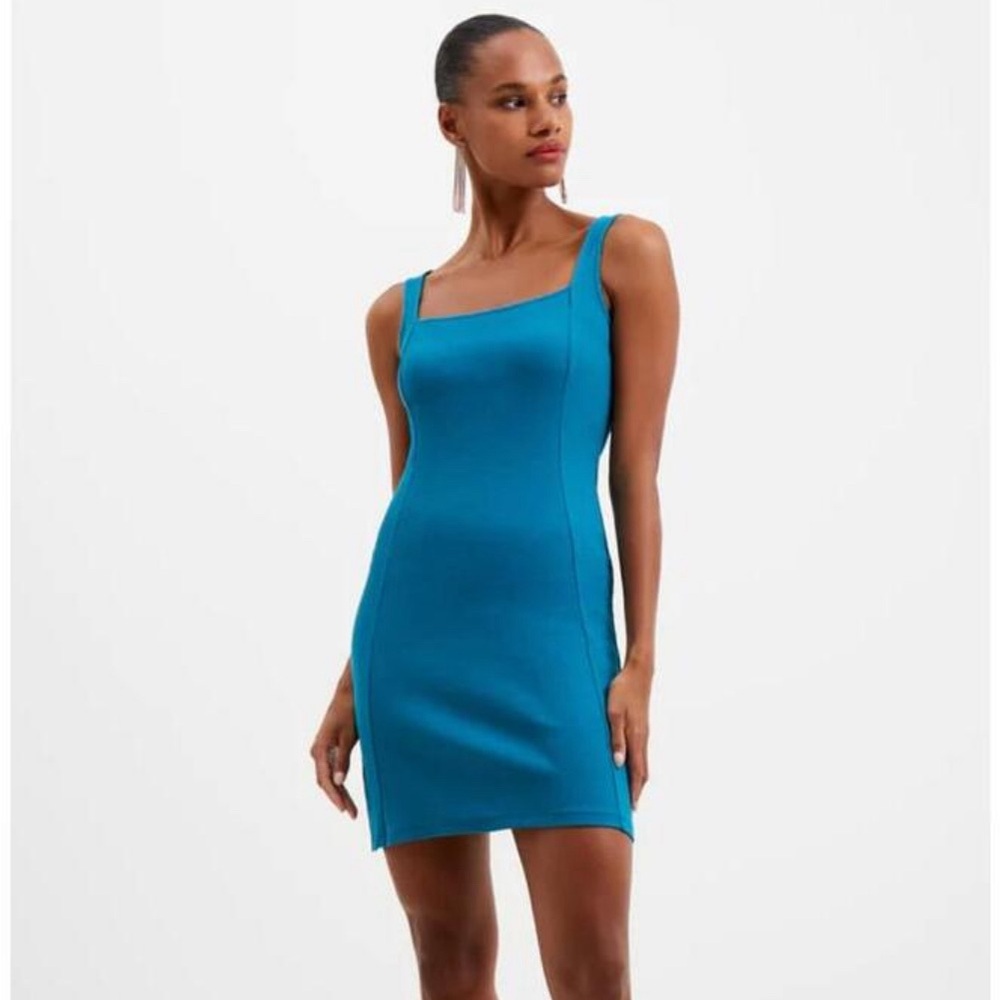 NWT! French Connection Rassia Rib Stretch Cotton Dress